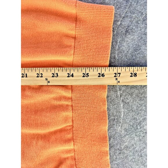 Nautica Sweater Mens Large Orange V Neck 100% Cotton Pullover Lightweight Knit - Picture 9 of 11